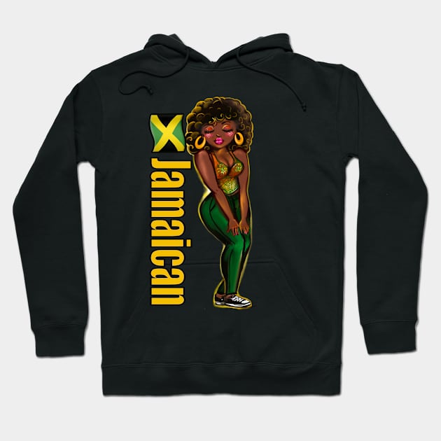 Womens Jamaican black girl woman cute funny Reggae Rasta Jamaica Hoodie by Artonmytee